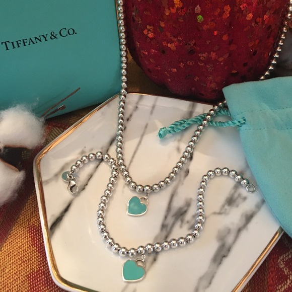 Heart Tag Bead Necklace Bracelet 